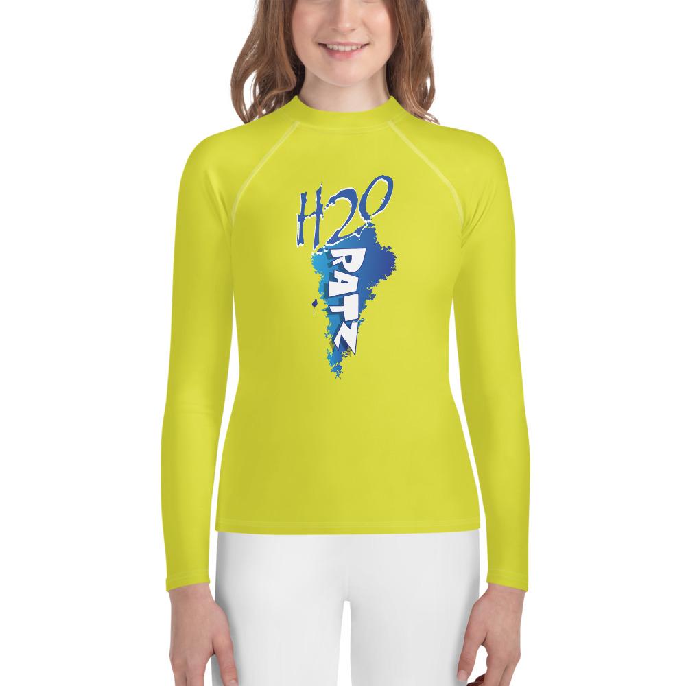 Youth Girls Raley ratZ Neon Yellow SubC&S Rash Guard | H2O Ratz